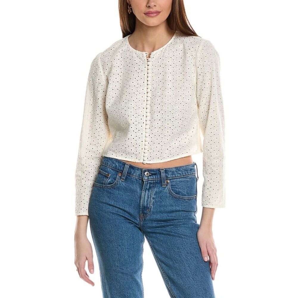 Frame Denim Womens Frame Eyelet Jacket, White